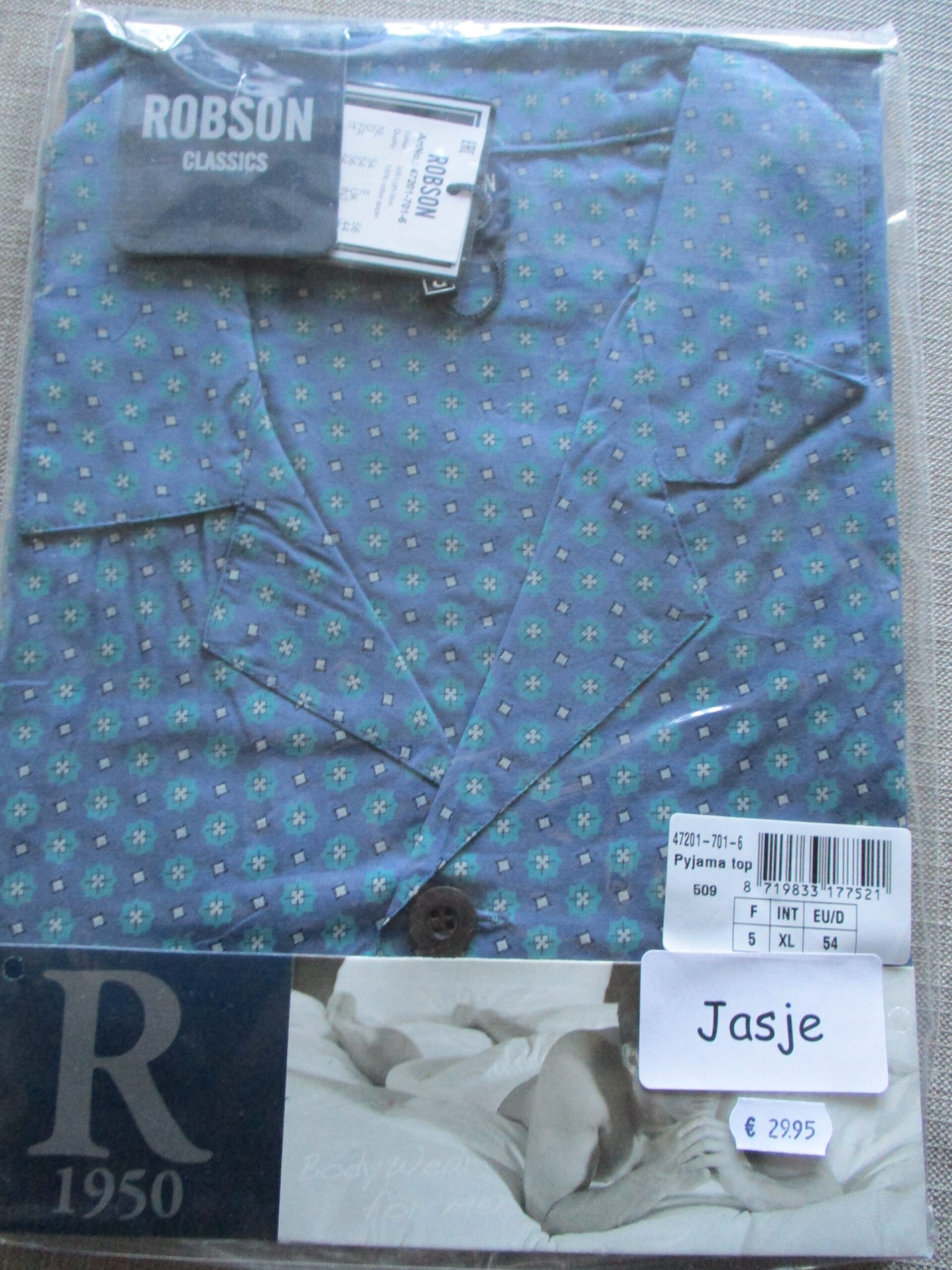 Floreren kever achterstalligheid Heren pyjamajasje Robson blauw printje 47201-701-6 (509) – De Schutsestal